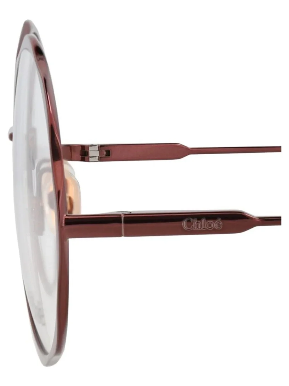 New Chloé Women's Eyeglasses Round Oval Metal Frame Brown Brown Transparent